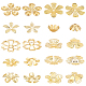 Pandahall エリート 100 個 10 スタイル真鍮ビーズキャップ diy の髪の装飾アクセサリー  花  ゴールドカラー  11~22x11~23x2~5mm  穴：1~3mm  10個/スタイル KK-PH0005-72-1
