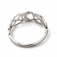 304 anello regolabile a mezzaluna in acciaio inossidabile da donna RJEW-B027-03P-3