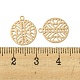 Brass Etched Metal Embellishments Charms KKC-D001-13KCG-3