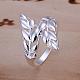 Hollow Feather Design Brass Finger Rings For Women RJEW-BB13135-8-2
