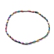 Halskette aus synthetischen Hämatit-Twist-Rechteck- und runden Perlen mit Magnetverschluss für Männer und Frauen G-C006-09MC-1