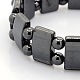 Magnetic Hematite Rectangle and Round Beads Stretch Bracelets for Valentine's Day Gift BJEW-M066-10-2