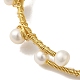 Bracelet manchette en perles naturelles BJEW-C051-22G-3