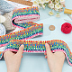 FINGERINSPIRE 4 Yards Nylon Elastic Band 2inch Wide Sewing Elastic Bands Flat with Letters Pattern Elastic Band Colorful Elastic Lace Trim for Dress Waistband Wig Bands Sewing Accessories SRIB-FG0001-12B-3