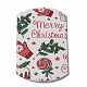 紙枕ボックス  キャンディーギフトボックス  結婚式の好意のベビーシャワーの誕生日パーティー用品  ホワイト  クリスマステーマの模様  3-5/8x2-1/2x1インチ（9.1x6.3x2.6cm） CON-A003-B-03A-2