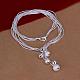 Popular Silver Color Plated Brass Multi-strand Snake Chain Necklaces NJEW-BB12860-1