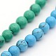 Dyed Synthetic Turquoise Round Bead Strands G-M222-4mm-01-1