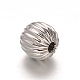 Round 304 Stainless Steel Corrugated Beads STAS-I050-01-8mm-2