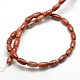 Ovales rouge naturel perles jaspe brins G-P062-04-2