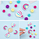CHGCRAFT 52Pcs 10Styles Silicone Beads Round Rainbow Hot Air Balloon Silicone Loose Spacer Beads Charms for DIY Necklace Bracelet Earrings Crafts Jewelry Making SIL-CA0001-30-5