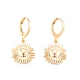 Brass Sunflower Dangle Leverback Earrings for Women EJEW-N012-65-2