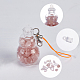 Transparent Glass Wishing Bottle Pendant Decoration HJEW-PH0001-29-4