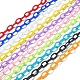10 steht 10 Farben handgefertigte Kabelketten aus undurchsichtigem Acryl, Oval, Mischfarbe, 13x7.5x2 mm, 19.88 Zoll~23.62 Zoll (50.5~51 cm)/Strang, 1 Strang / Farbe