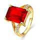 Gorgeous Brass Cubic Zirconia Rectangle Finger Rings for Women RJEW-BB04149-A-8G-1