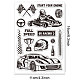 GLOBLELAND Racing Car Kart Clear Stamps Racing Car Trophy Rubber Clear Stamps Tire Trace Clear Stamps for DIY Scrapbooking Photo Album Decorative Cards Making 6.3x4.33inch DIY-WH0448-0451-6