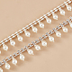 BENECREAT 1 Yard Crystal Pearl Trim Chain Pearl Rhinestone Tassel 20mm Wide Pearl Rhinestone Cup Chains for Sewing Cloth Bag Shoes Party Decorations CHC-BC0001-23-3