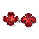 ゴム引きスタイルの不透明なアクリルビーズキャップ  4花びら  花  暗赤色  16.2x14.3x6.9mm  穴：1.9mm X-ACRP-T010-03-3