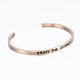 304 Stainless Steel Inspirational Cuff Bangles BJEW-K173-14-3