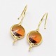 Golden Tone Brass Glass Earring Hooks KK-L117-G01-1
