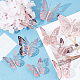 Superfindings 4 set 3d papillon papier miroir stickers muraux DIY-FH0002-96-5