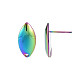 Boucles d'oreilles à tige en acier inoxydable couleur rianbow 304 STAS-N098-021-4