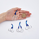 SUPERFINDINGS 4 Sizes Double Fishing Assist Hooks Kit 8pcs Blue Seal Slow Fast Fall Jigs Fishing Hook Sea Fishing Jigging Lures Hooks with Tassel for Vertical Jig Fish Equipment Supplies AJEW-FH0003-23-3