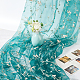 花の刺繍が施されたナイロン生地  服飾材料  濃い緑  1300x1.5mm DIY-WH0409-96B-5