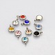 Trendy Original Color 304 Stainless Steel Faceted Grade A Rhinestone Flat Round Charms Pendants RB-N030-01-1
