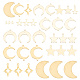 Arricraft 36 pieza 9 tamaños de dijes de lunas y estrellas KK-AR0003-15-1