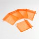 オーガンジーギフトバッグ巾着袋  巾着付き  長方形  オレンジ  12x10cm X-OP108-2