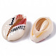 Printed Natural Cowrie Shell Beads SSHEL-R047-01-G01-3