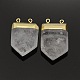 Gemstone Point Pendants with Golden Tone Brass Findings G-P053-G32-2