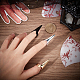 Nbeads 15Pcs 3 Colors Iron Finger Nail Tip Claw Rings MRMJ-NB0001-24-3