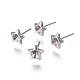 304 Stainless Steel Ear Stud Components X-STAS-F222-042-1