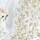 Tela de encaje bordado de poliéster con estampado de flores AJEW-WH0314-267-4