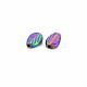 Rack Plating Rainbow Color Alloy Beads PALLOY-S180-371-3