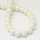 Ciocche di perline rotonde con perle di vetro strutturate dipinte HY-Q002-8mm-01-4