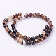 Round Dyed Natural Striped Agate/Banded Agate Beads Strands G-G582-8mm-04-2