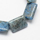 Dyed Rectangle Shaped Natural Blue Spot Jasper Beads Strands G-S112-08-1