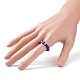 Glass & Lampwork Evil Eye Beaded Finger Ring for Women RJEW-JR00500-3