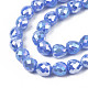 Electroplate opaco colore solido perle di vetro fili EGLA-N002-26-A03-3
