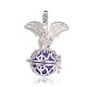 Silver Color Plated Brass Hollow Round Cage Pendants KK-J252-01S-2