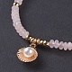 Natürliche Rose Quarz geflochtene Perlen Armbänder BJEW-O175-B12-2