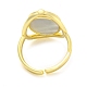 Овальное открытое кольцо-манжета из натуральной ракушки пауа RJEW-H220-05G-3