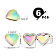 UNICRAFTALE 6pcs Rainbow Color Heart Shape Photo Frame Pendants 304 Stainless Steel Locket Charms Hypoallergenic Pendants for DIY Memorial Necklace Making STAS-UN0032-54-4