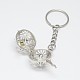 Brass Hollow Ball Cage Pendant Keychain KEYC-E012-11P-2