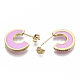 Brass Micro Pave Cubic Zirconia Crescent Moon Stud Earrings EJEW-N011-01E-3