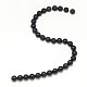 Natürliche Obsidian geschnitzt Runde Om Mani Padme Hum Perlen Stränge G-L275-04-8mm-2