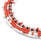 Round Seed Beads Multi-strand Necklaces NJEW-JN03460-02-4