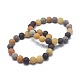 Bracelets extensibles en perles de pierres précieuses mélangées naturelles BJEW-K212-C-029-1